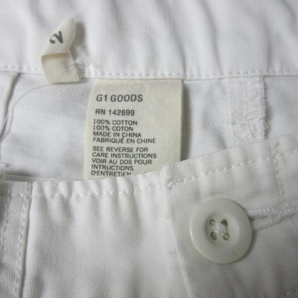 G1 All Purpose Goods White Shorts Women's Size 2 Classic 100% Cotton - Picture 9 of 11